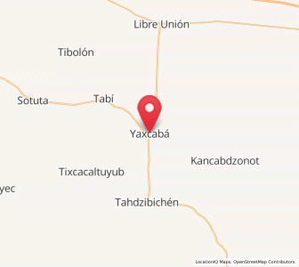 Map of Yaxcabá, Yucatán