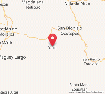 Map of Yaxe, Oaxaca