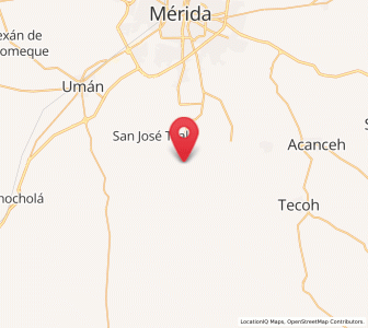 Map of Yaxnic, Yucatán