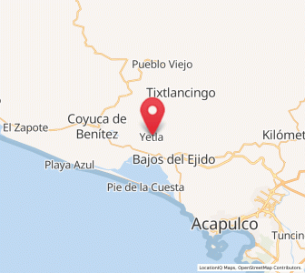 Map of Yetla, Guerrero