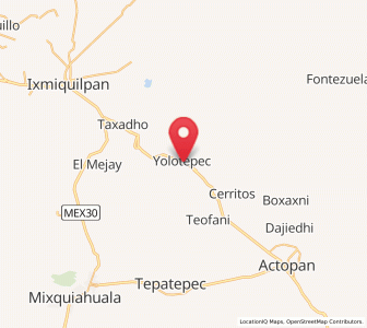 Map of Yolotepec, Hidalgo