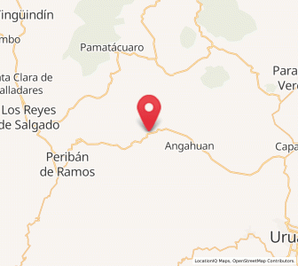 Map of Zacán, Michoacán