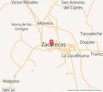 Map of Zacatecas, Zacatecas