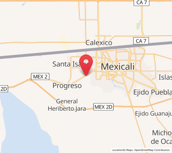 Map of Zaragoza, Baja California