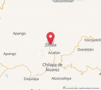 Map of Zitlala, Guerrero