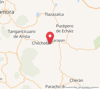 Map of Zopoco, Michoacán