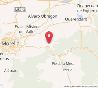 Map of Zurumbeneo, Michoacán