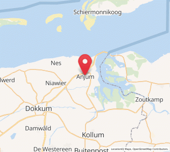 Map of Anjum, Friesland