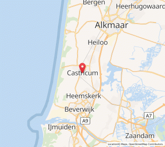 Map of Castricum, North Holland