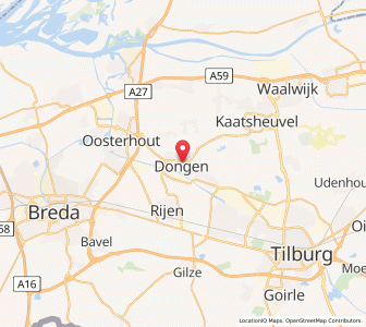Map of Dongen, North Brabant