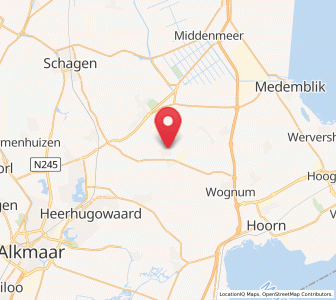 Map of Hoogwoud, North Holland