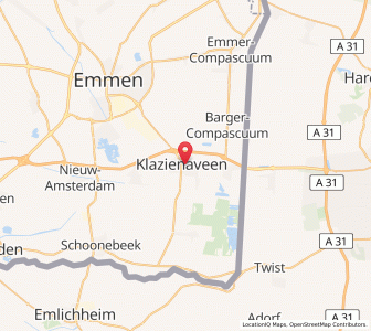 Map of Klazienaveen, Drenthe