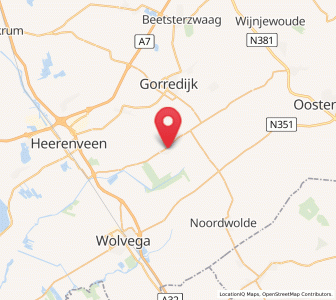 Map of Nieuwehorne, Friesland