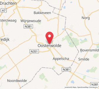 Map of Oosterwolde, Friesland