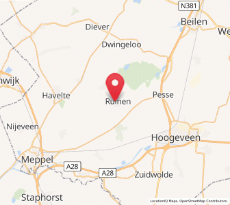 Map of Ruinen, Drenthe