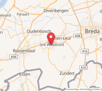 Map of Sint Willebrord, North Brabant