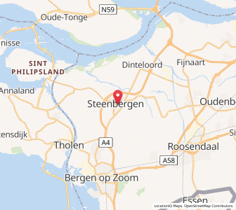 Map of Steenbergen, North Brabant