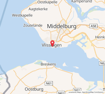 Map of Vlissingen, Zeeland