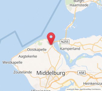 Map of Vrouwenpolder, Zeeland