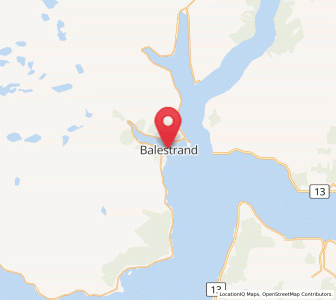 Map of Balestrand, Vestland