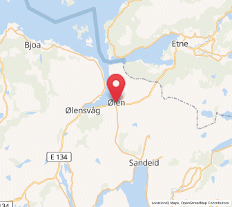 Map of Ølen, Rogaland