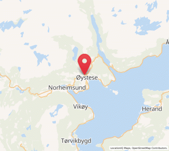 Map of Oystese, Vestland
