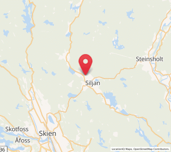 Map of Siljan, Vestfold og Telemark