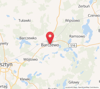 Map of Wartenburg, Warmia-Masuria