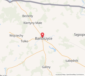 Map of Bartenstein, Warmia-Masuria