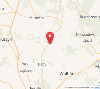 Map of Będków, Łódź Voivodeship