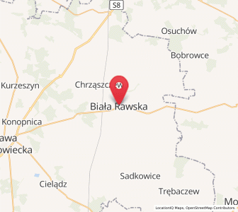 Map of Biała Rawska, Łódź Voivodeship