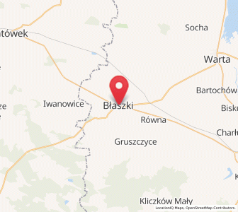 Map of Błaszki, Łódź Voivodeship