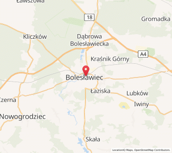 Map of Bunzlau, Lower Silesia