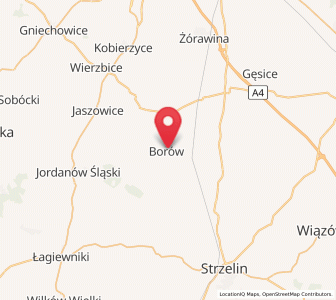 Map of Borów, Lower Silesia