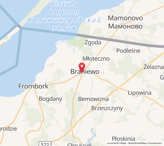 Map of Braunsberg/Ermland, Warmia-Masuria