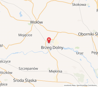 Map of Brzeg Dolny, Lower Silesia