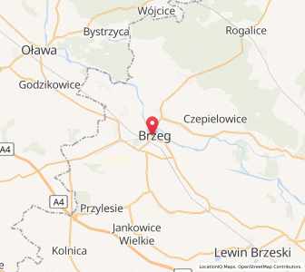 Map of Brieg, Opole Voivodeship