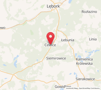 Map of Cewice, Pomerania