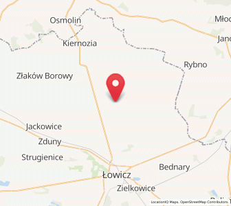 Map of Chąśno, Łódź Voivodeship