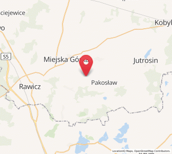 Map of Chojno, Greater Poland