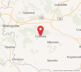 Map of Czastary, Łódź Voivodeship