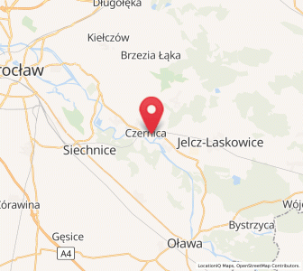 Map of Czernica, Lower Silesia