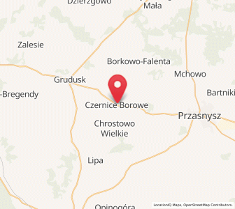 Map of Czernice Borowe, Mazovia