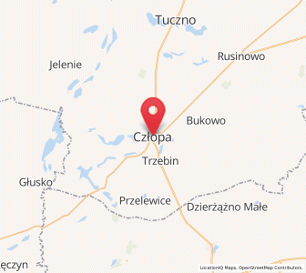Map of Schloppe, West Pomerania