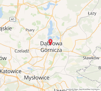 Map of Dąbrowa Górnicza, Silesia
