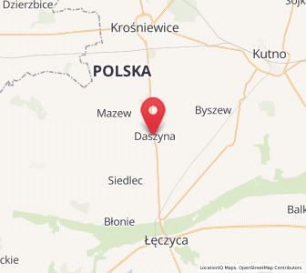 Map of Daszyna, Łódź Voivodeship