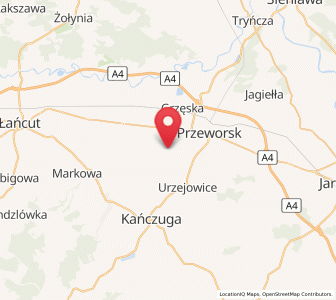 Map of Dębów, Subcarpathia