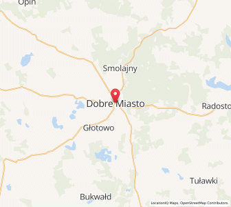 Map of Guttstadt, Warmia-Masuria