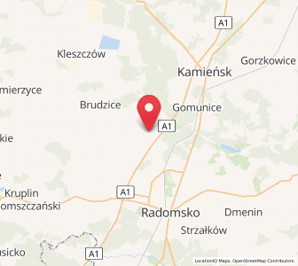 Map of Dobroszyce, Łódź Voivodeship