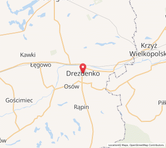 Map of Drezdenko, Lubusz